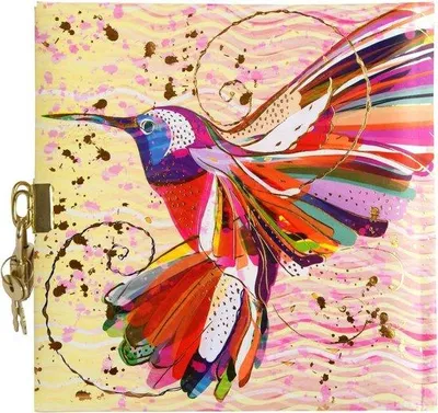Produktbild von Famanu Tagebuch mit Schloss Blumen Kolibri Turnowsky Design - beige