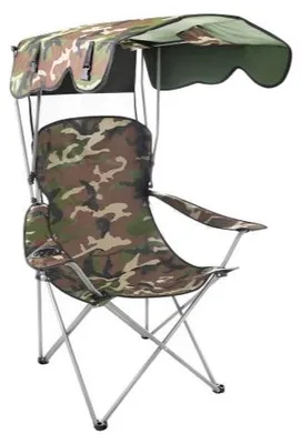 Produktbild von Angelstuhl Camouflage Campingstuhl Klappbar mit Schutzdach Outdor Chair PANAMA