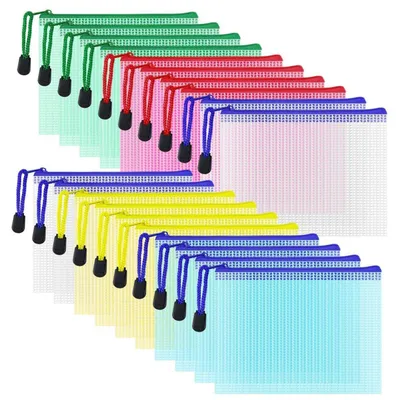 Obrázek produktu pro Dokumentové obálky formátu A6 se zipem, rozměry 160 x 130 mm, 20 kusů, barevné