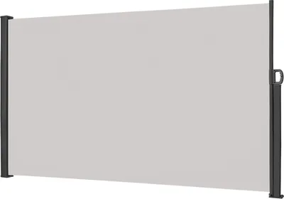 Produktbild von TRMLBE Markiza boczna Certyfikowana osłona przeciwsłoneczna z poliestru i aluminiowym metalowym stojakiem na balkon, taras, ogród - 180x300 cm, szara