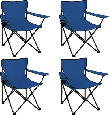 Produktbild von Coemo 4er Set faltbarer Campingstuhl Faltstuhl mit Tragetasche in Blau