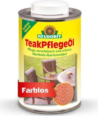 Produktbild von Neudorff TeakPflegeÖl 500 ml - reicht für 6-9m² - Holzpflegeöl für Außen- und Innenbereich