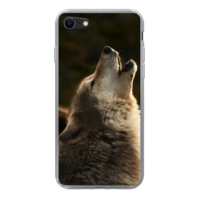 Produktbild von MuchoWow® Handyhülle Schutzhülle Hülle für iPhone SE 2020 Wolf - Grau - Tiere Silikon Softcase Handy Hülle - Kartenbesitzer