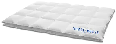 Produktbild von HANSKRUCHEN Nobel House Daunendecke 155x220 cm Leicht waschbar Allergiker Bettdecke Daunen 90% atmungsaktiv Kassettendecke weiß