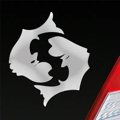 Produktbild von Auto Aufkleber Sternzeichen Fisch KFZ Roller 8,5x10 cm Silber Sticker Heckscheibenaufkleber