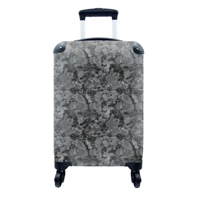 Produktbild von MuchoWow® Koffer Handgepäck Trolley Rollkoffer Kleine Reisekoffer mit 4 Rollen - Granit - Grau - Muster - Cabin Size < 55x40x23 cm & 55x40x20 cm - Fotokoffer - Kabinenkoffer - Boardgepäck - Reise-Box - Reisekoffer - Reisegepäck - Koffer mit Bild - Trolley für Kinder
