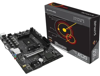 Produktbild von Sapphire A520M-E, AMD, Sockel AM4, AMD Ryzen 3000 Series, AMD Ryzen 4000 Series, AMD Ryzen 5000 Series, Sockel AM4, DDR4-SDRAM, 64 GB