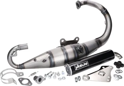 Immagine prodotto di Sistema di scarico Yasuni Scooter R con omologazione, nero compatibile con Peugeot verticale, Peugeot Speedfight 2 LC AC 1 307 WRC Vivacity SV GEO Elyseo Elystar Buxy Speedake Squab Metal-X