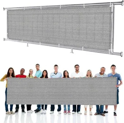 Obrázek produktu pro Ochrana soukromí na balkón – zahradní přístřešek odolný proti UV záření – ochrana před zvědavými pohledy – prodyšná balkónová plachta – 90 x 300 cm – šedá