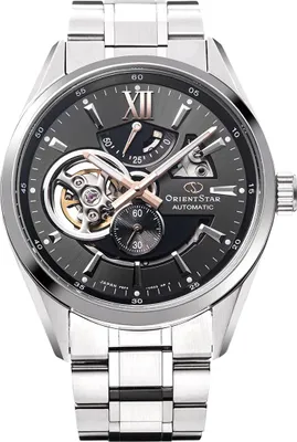 A close-up studio shot of a men's automatic watch.
