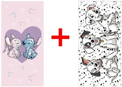 Produktbild von Disney Lilo und Stitch und 101 Dalmatiner Handtuch Strandtuch Badetextilien 70x140 cm, 2er-Set
