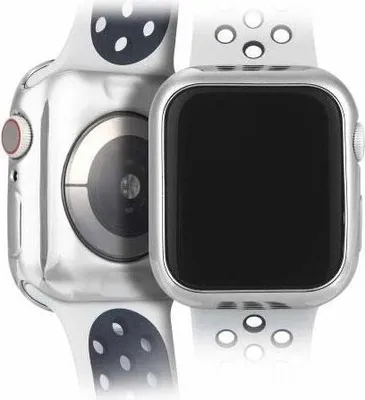 Produktbild von DUX DUCIS 2x Silikon TPU Schutzhülle für Apple Watch 4 44mm silber und transparent