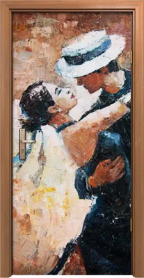 Produktbild von Türposter 90x200 cm Türaufkleber Türtapete Türfolie Klebefolie Foto Tangotänzer digitale Malerei
