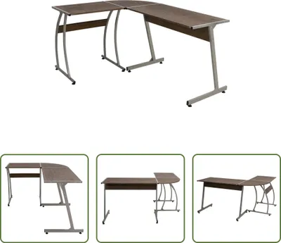 Produktbild von The Living Store Eckschreibtisch Braun Holzwerkstoff