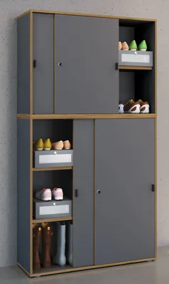 Produktbild von VCM Holz Büroschrank Ordner Aktenschrank Büromöbel Schrank Salia 5-fach Breite 100 cm Schiebetüren