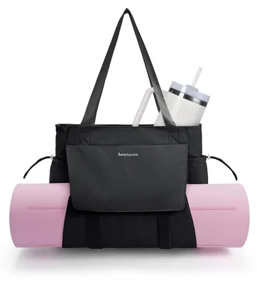 Immagine prodotto di SolidKeus - Borsa da yoga impermeabile di grandi dimensioni, con accesso rapido, per tappetini da yoga (nera)
