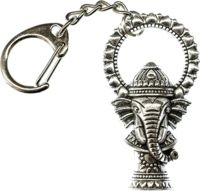 Produktbild von Ganesha Elefanten Schlüsselanhänger Elefant Zootier Indien Yoga Gottheit silber