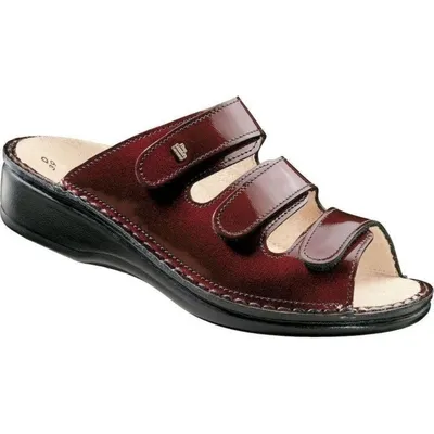 Produktbild von Bequeme Pantolette Finn Comfort Pisa, Damen, Bordeaux, Leder, NEU - Damenschuhe Pantolette / Zehentrenner, Rot