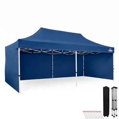 Immagine prodotto di Gazebo pop up 3x6, tenda impermeabile per feste 330 g/m², struttura in acciaio + 3 pareti