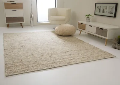 Produktbild von Landshut Handwebteppich aus 100 % Schurwolle - natur, Größe: 300x390 cm