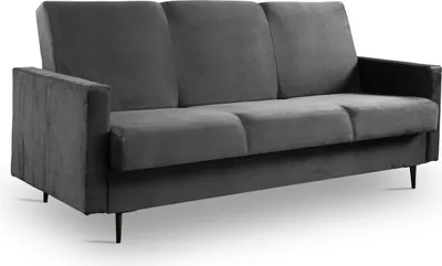 Obrázek produktu pro Rozkládací pohovka FLORA – Grafitová – Bonell pružiny – Úložný prostor – 212x96x89 cm – Robustní materiál – Moderní design
