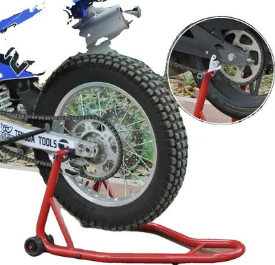 Zdjęcie produktu dla Stojak motocyklowy, regulowana szerokość, przenośna konstrukcja