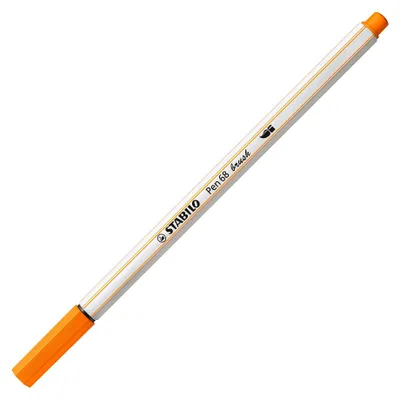 Produktbild von Premium-Filzstift mit Pinselspitze für variable Strichstärken - STABILO Pen 68 brush - Einzelstift - orange