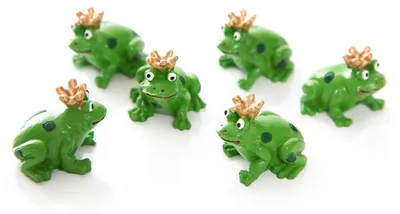 Produktbild von 6 kleine Frösche Froschkönig mit Krone 3 cm