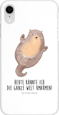 Produktbild von Mr. & Mrs. Panda Iphone XR Handyhülle Otter Umarmen - Weiß - Geschenk, Hallo, Premium Kunststoff, Optimistisch, Seeotter See, Handy Case, glücklich, gut Gelaunt