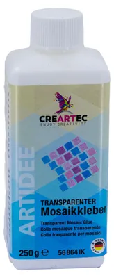 Produktbild von CREARTEC Transparenter Mosaikkleber - zum Gestalten einzigartiger Kunstwerke und zur Schmuckherstellung - 250g - 56864IK