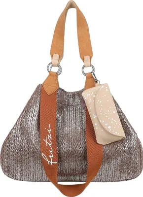 Produktbild von Fritzi aus Preußen Shopper Schultertasche Izzy Medium Limited Painted Straw Nut bronze
