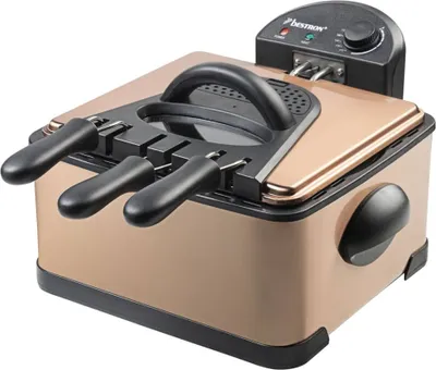 Immagine prodotto di Friggitrice a olio Bestron XL, 4 litri, lavabile in lavastoviglie, 2000 W, colore: rame