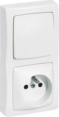 Image de Interrupteur va-et-vient et prise avec terre complet ASL blanc LEGRAND