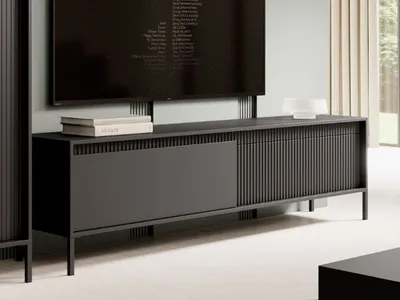 Produktbild von GrainGold TV-Schrank Sorano - RTV-Schrank, RTV-Tisch, Lowboard, Wohnwand Modern - TV-Schrank Schwarz