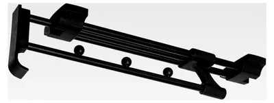Produktbild von Ausziehbare Kleiderstange, 25 cm verstellbar, Teleskopstange für Schrank, Kleiderbügelhalter für Hosen, Schwarz, Metall, Wandmontage