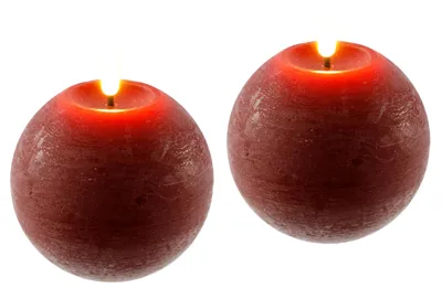 Produktbild von LED Kugelkerzen 2er Set aus Echtwachs batteriebetrieben realistische Flamme mit