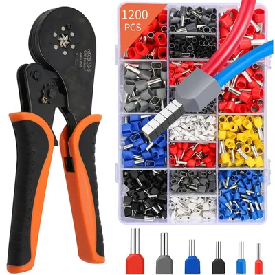 Crimpzangen-Set 0,08-16 mm² mit 1200 Kabelschuhen