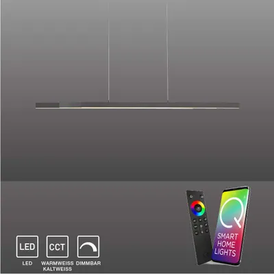 Produktbild von Paul Neuhaus LED Pendelleuchte Q-ARIAN Pendellampe mit beleuchtetem Deckenkasten, CCT RGB Anthrazit Esszimmer, Küche 2569-13