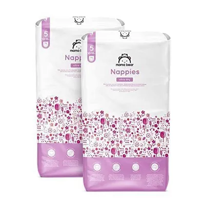 Produktbild von Amazon Mama Bear Ultra Dry Windeln Größe 5 152 Stück Monatsbox 2 Packungen 76 Weiß