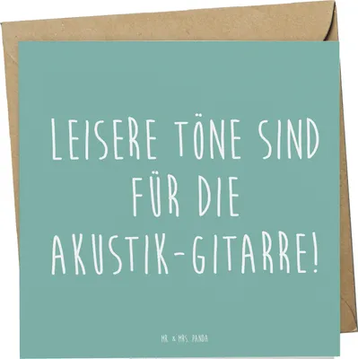 Produktbild von Mr. & Mrs. Panda Glückwunschkarte Akustik-Gitarre Magie - Meeresbrise - Geschenk, faltkarte, Musikinstrument, Musiker, doppelkarte, elektrische Gitarre, Musik, E-Gitarre