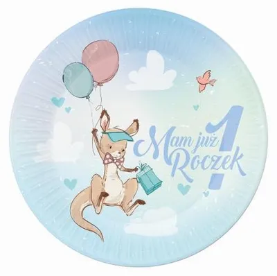Zdjęcie produktu dla Talerz papierowy - kangur, 18 cm, 6 sztuk