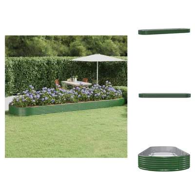 Image de vidaXL Jardinière surélevée en acier thermolaqué 523 x 140 x 36 cm Vert - Pots de fleurs et jardinières
