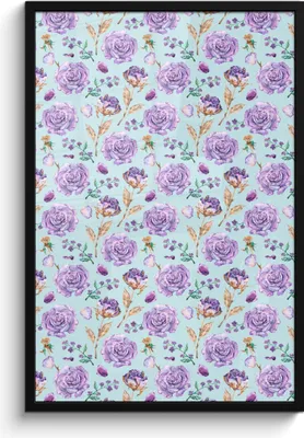Produktbild von MuchoWow® MuchoWow® Gerahmtes Poster Blumen - Muster - Rosen 60x90 cm - Poster mit zchwarzem Bilderrahmen - Kunst