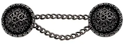 Produktbild von Antike Silberknöpfe 19mm mit Filigranmuster und Kette