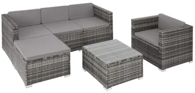 Image de Salon en rotin Lignano avec fauteuil - gris