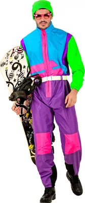 Produktbild von Snowboarder Kostüm "80er Jahre" für Erwachsene | Neon Mehrfarbig Größe: XL