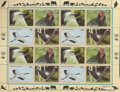 Produktbild von Briefmarken UNO - New York 2011 Mi 1277-1280Klb Kleinbogen (kompl.Ausg.) postfrisch Gefährdete Arten