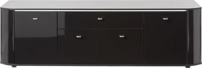 Produktbild von TV-Lowboard - Schwarz Hochglanz - Schwarz matt - B 200 cm - 4 Türen