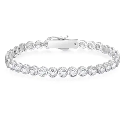 Produktbild von Tennisarmband Funkelndes Damen Tennisarmband CZ 925 Sterling Silber 18K Gold