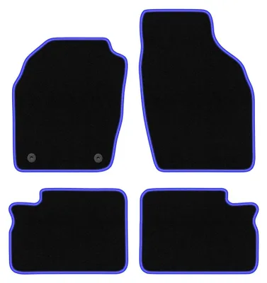Produktbild von Velours-Fußmatten für Opel Agila A 2000-2007 (Schrägheck) – 4-tlg, Schwarz/Blau, passgenau – Wielganizator CARLUX
